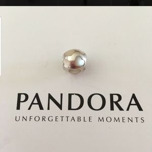 Retired Pandora Silver Mother of Pearl Heart Charm